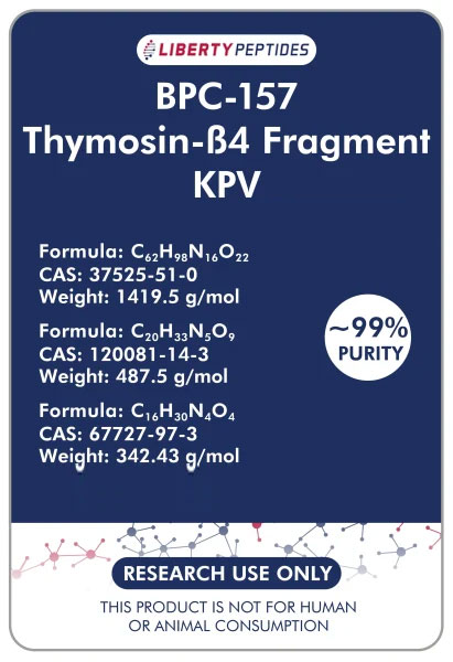 BPC-157, Thymosin-ß4 Fragment, KPV (500mcg/2.5mg/500mcg x 60 Encapsulated Units)